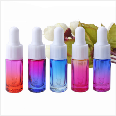 Empty 5ml Gradient Gemstone Crystal Roller bottles 5ml Essential Oil Dropper Bottle Perfume Bottle Pippete with white rubber 