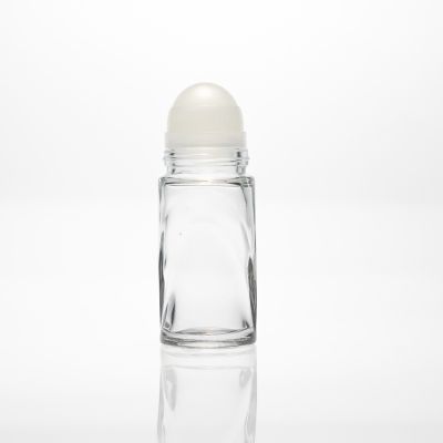 round Clear 50ml Refillable Glass Roll-On Deodorant Bottles perfume glass bottle 