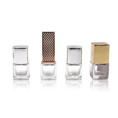 11ml empty square glass nail polish bottles with gold caps 