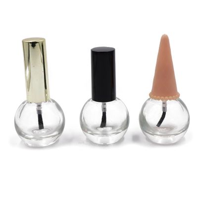 15ml empty gel nail polish clear ball shape bottle with brush 