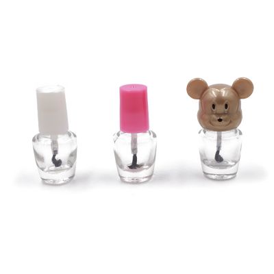 Factory supply Empty Clear Unique Nail Polish Glass Bottle With Cap and Brush 5ml 