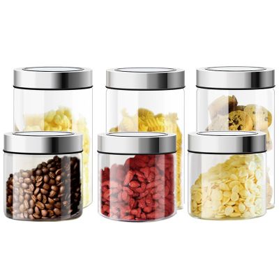 Glass transparent seasoning jar sealed jar dried fruit milk powder kitchen supplies