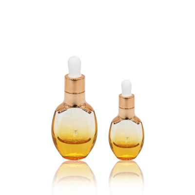 15ml 30ml Oblate Round Shape Essential Oil Glass Dropper with White Cap 