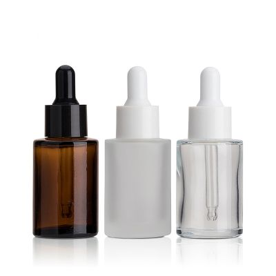 30ml frosted brown essence bottle clear flat shoulder original liquid oil bottle 20ml 40ml dropper glass bottle 
