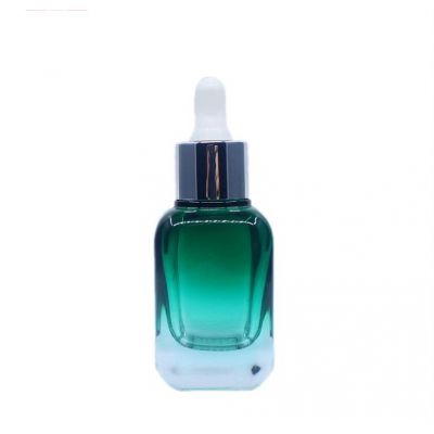 40ml Cuboid Gradient Color essential oil diffuser bottle Cosmetic glass dropper bottle 