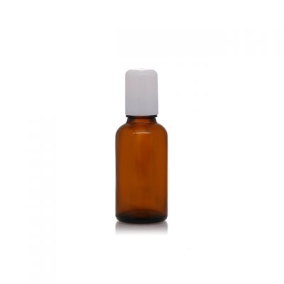 High quality perfume oil roller bottle glass 30ml with white lids and gemstones roller top 