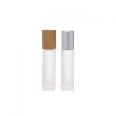 Luxury perfume 5ml 10ml 15ml glass roll on bottle with bamboo lid 