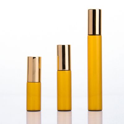 Roller ball bottles 10ml 5ml 3ml glass with golden cap 