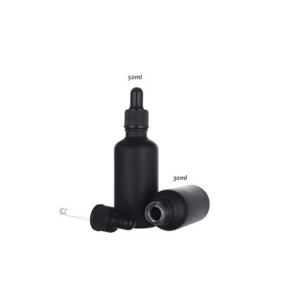 Matte black glass dropper 30 ml essential oil glass bottle 