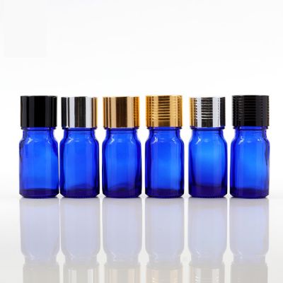 5ml Cobalt blue essential oil glass bottle with aluminum screw cap 