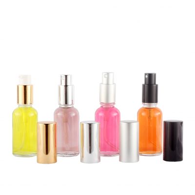 15ml 30ml 50ml 100ml clear glass essential oil bottle with aluminum spray pump 