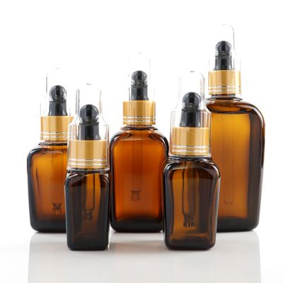 30ml 50ml 100ml clear amber essential oil glass bottle with dropper