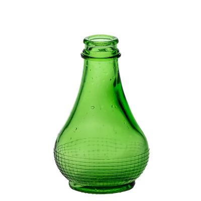 Water Drop Shaped Green 100 ml Empty Wine Bottles Spirit Glass Bottle for Alcohol 