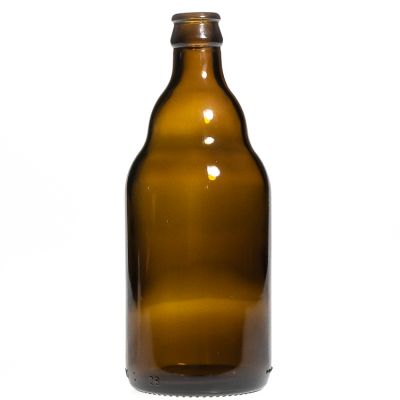 Amber Empty Glass Wine Bottle 500 ml 17oz Liquor Bottle Glass Beer Bottle with Crown Cap 