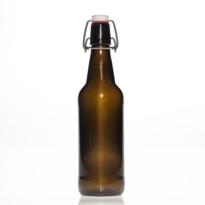 Best Quality Beverage packaging Wine Bottle 500ml Amber Glass Beer Bottles with Swing Top Cap 