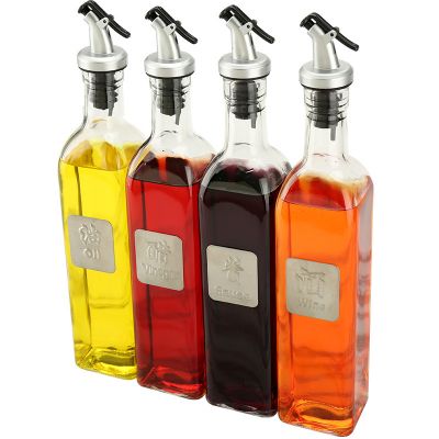 Food Grade Square Glass Olive Oil Bottle Vinegar Bottle 500ml 