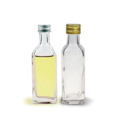 100ml Clear Square Olive Oil Glass Bottle with Screw Cap 