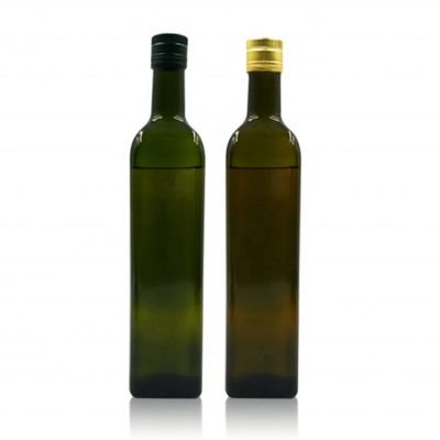 250/500/750 ml square clear amber empty olive oil sauce bottle glass