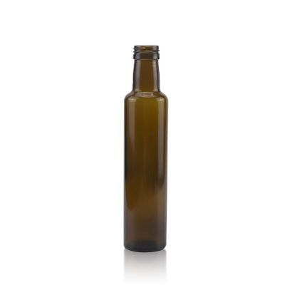 Round Small Edible Oil Glass Bottle 250ml Amber Marasca Olive Oil Glass Bottle