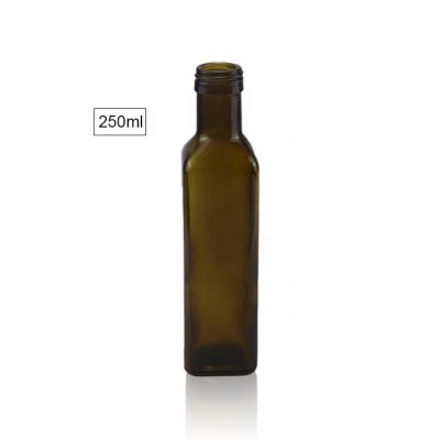 Wholesale Square Amber 250ml Olive Oil Glass Bottle 