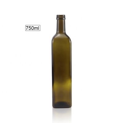 Wholesales 750ml Square Amber Olive Oil Glass In Bottles Marasca Square 750ml Amber Glass Bottles 