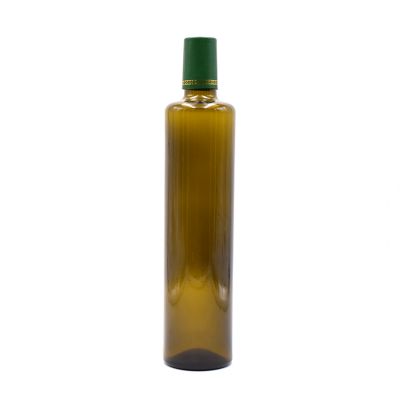 750ML Antique Green Olive Oil packaging Glass Bottle with Shrink Cap 