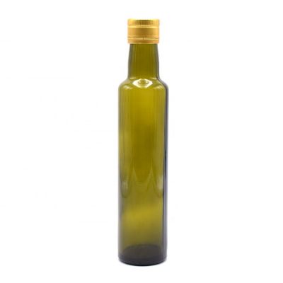 Factory Selling Dark Green 250ml Olive Oil Glass Bottle with Gold Cap 