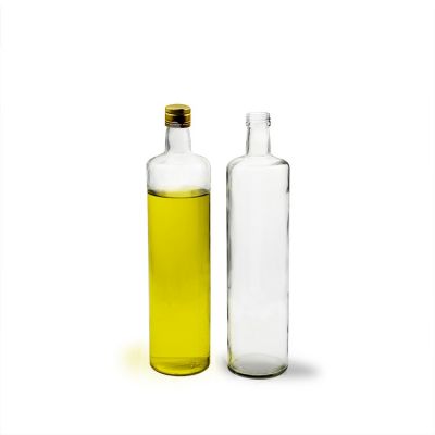 High Quality 1000ml Empty Olive Oil Glass Bottle Clear Round Shape Edible Oil Glass Bottles 