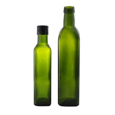 Label Printing Empty Dark Green 100 ML 250 ML 500 ML 750 ML Glass Bottle For Olive Oil With Aluminum Screw Cap 