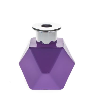 Purple Coloured 200ml Fragrance Bottles Glass Aroma Reed Diffuser Bottles 