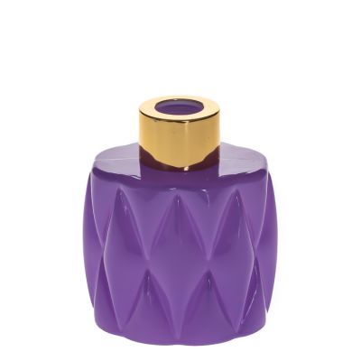 Cosmetic Purple Gift Bottles 80 ml Perfume Bottles Aroma Reed Glass Diffuser Bottles 