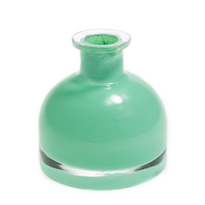 Green Coloured 90ml empty glass reed diffuser bottle perfume glass bottle with cork 