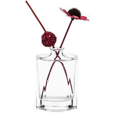 Clear Customized Logo 200ml Perfume Bottle Glass Aroma Oil Reed Diffuser Bottle 