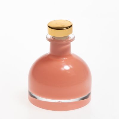 Room Fragrance Bottle 90ml round shape air freshener Bottle glass clear reed diffuser bottle with stick in oil 
