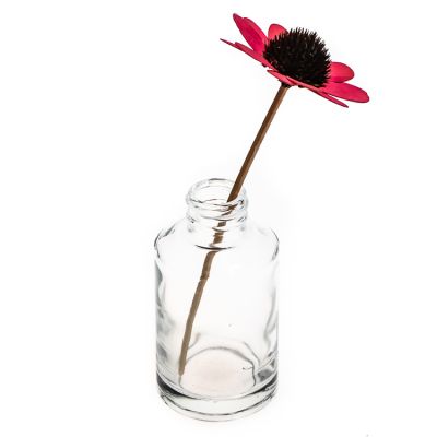 Cosmetic Dispenser Bottles 100ml Round Clear Aroma Reed Diffuser Glass Bottles 