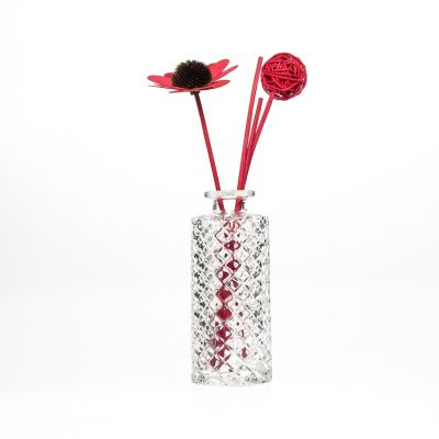 Fancy Crystal Engraving Wholesale 150ml Perfume Fragrance Reed Glass Diffuser Bottle 