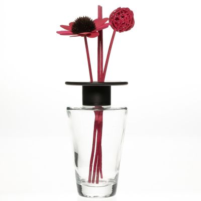 cone shaped 200ml aroma fragrance reed diffuser glass bottle and reed stick