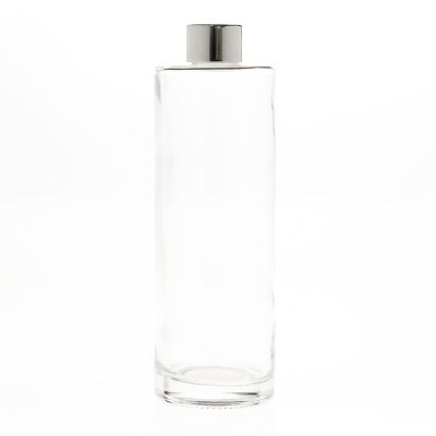 Cosmetic Packaging 430ml Cylinder Round Clear Fragrance Bottles Empty Glass Reed Diffuser Bottles 