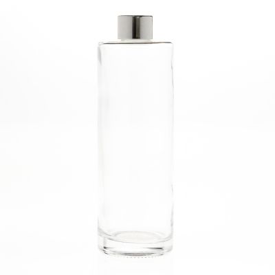 Cosmetic Packaging 430ml Cylinder Round Clear Fragrance Bottles Empty Glass Reed Diffuser Bottles 