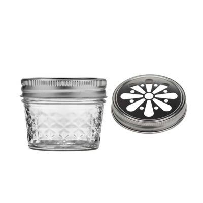 4oz 120ml Daisy Cut Lid Glass Mason Jars for Aromatherapy Candles Making 