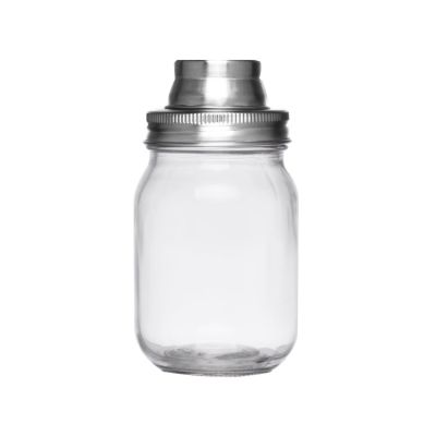 16OZ Round Glass Mason Jar with Cocktail Shaker Lid 