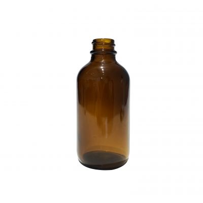 Wholesale 4oz 120ml Amber Boston Round Glass Bottle 