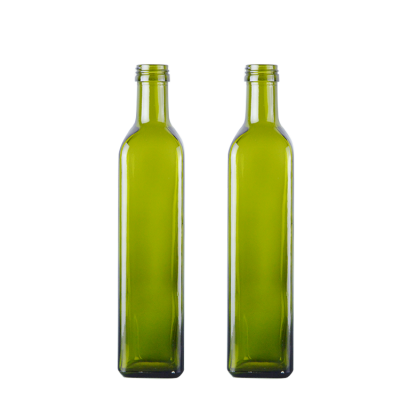 vinegar packaging 250ml 500ml 1000ml empty square olive oil glass bottle with plastic cap shrink film for cooking wine cruet bbq 