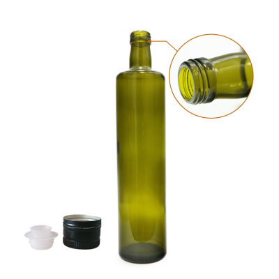 wholesale Food Grade 750ml Decorative Design Dorica Olive oil glass bottle in stock 