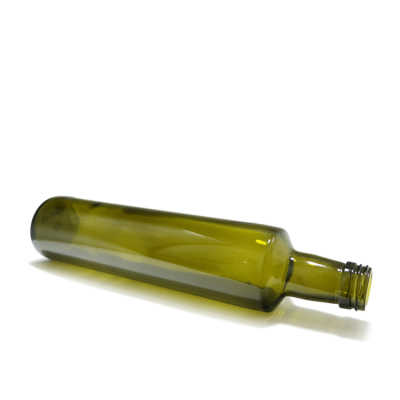 Hot sale regular round practical stocked antique green 500ml screw top glass bottles for olive oil 