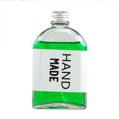 Custom 100ml 200ml 350ml Eco Friendly Seal Beverage Fruit Juice Flat Square Glass Bottle 