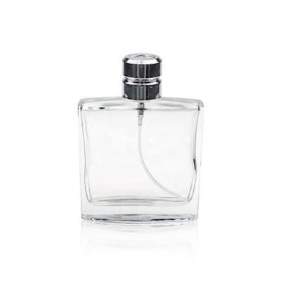 Wholesale 100ml Flat Square Perfume Spray Bottle Glass Cosmetic Containers Empty Glass Bottles With Spray Mist Cap 