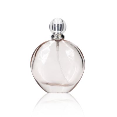 Elegant 100ml Oval Shape Clear Glass Perfume Bottle with Sprayer and Clear Caps 