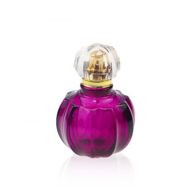 Glamorous 95ml purple round flower ball shape perfume bottle 