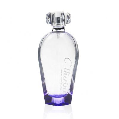 100ml Fashion Perfume Empty Oval Shape Gradual Blue Glass Bottles 